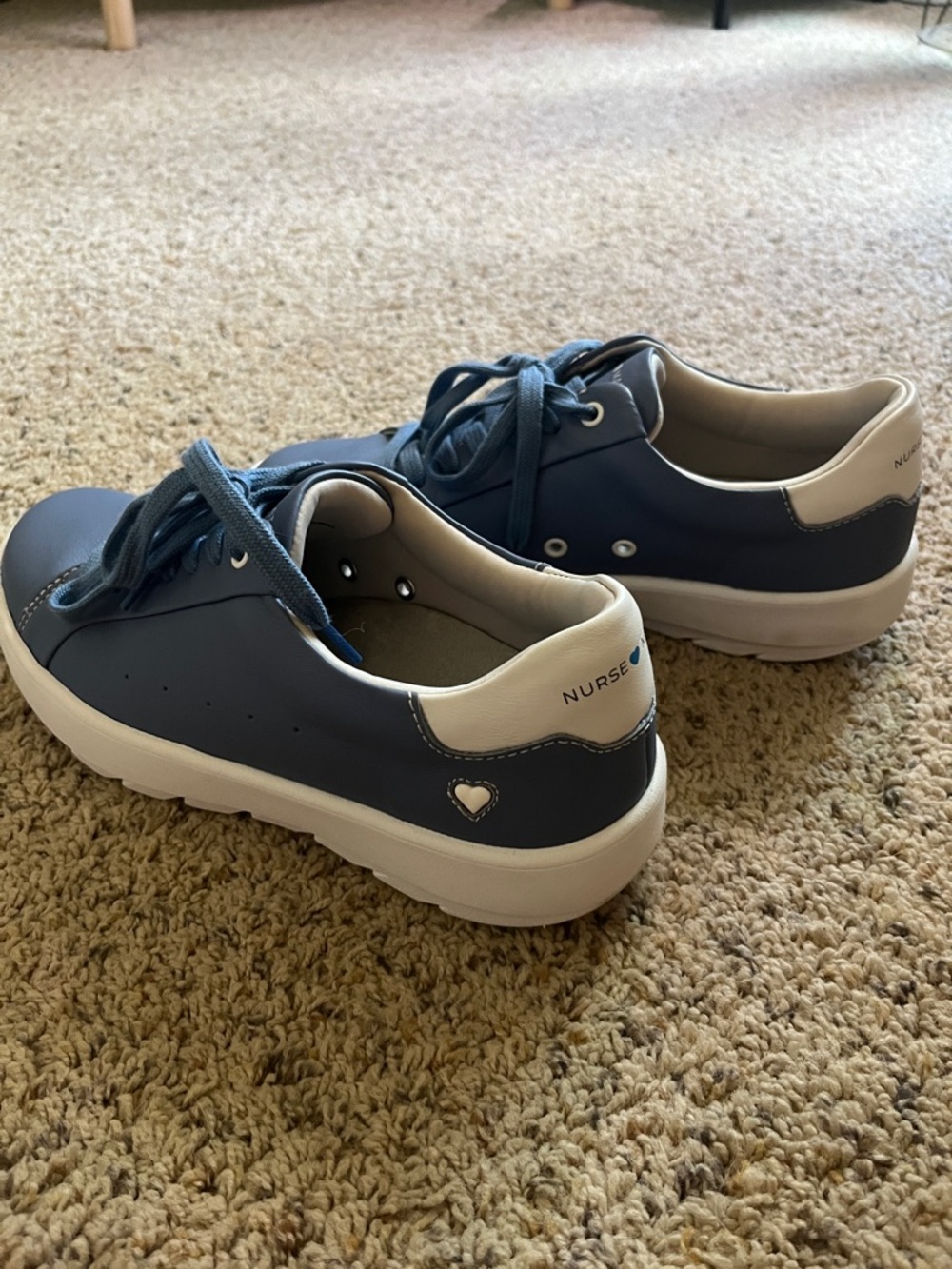 Nurse mates Dusty Blue Leather Lace-Up Sneakers - Picture 4 of 6